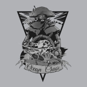 OCEAN CHAOS - B/W - Mens Premium Crew Design