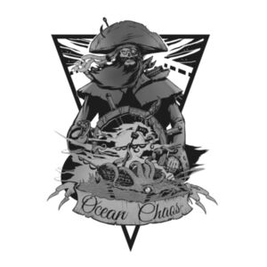 OCEAN CHAOS - B/W - Womens Maple Tee Design