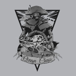 OCEAN CHAOS - B/W - Unisex Stencil Hoodie Design