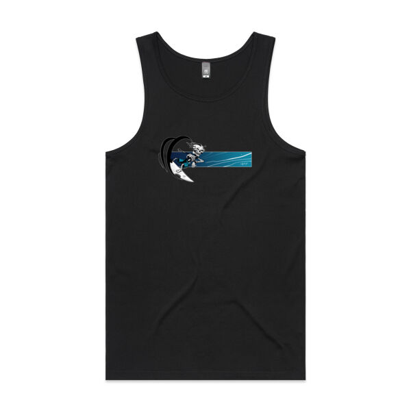 Blue BARREL BONEZY - Mens Lowdown Singlet Thumbnail