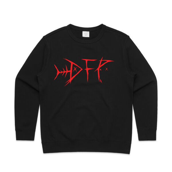 DEADFUSH Red - Womens Premium Crew Thumbnail