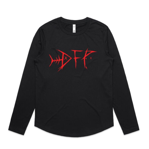 DEADFUSH Red - Womens Curve Longsleeve Tee Thumbnail