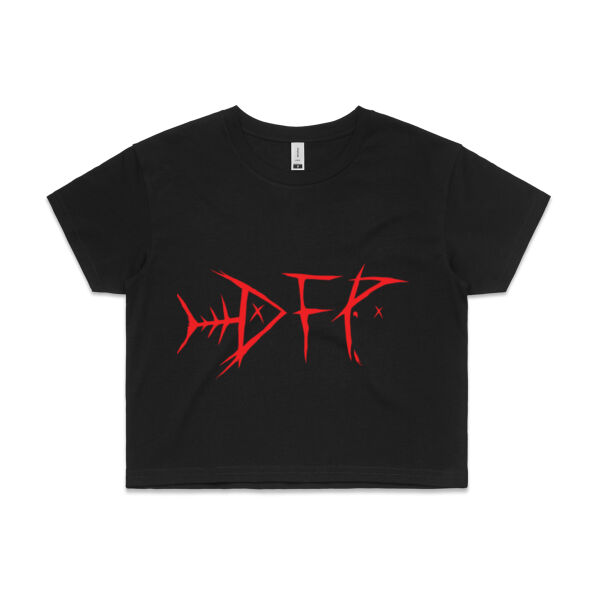 DEADFUSH Red - Womens Crop Tee Thumbnail