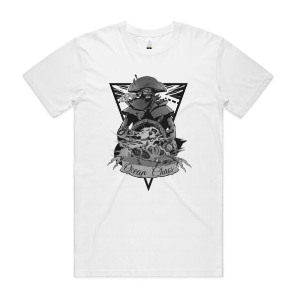 OCEAN CHAOS - B/W - Mens Staple Organic Tee Thumbnail