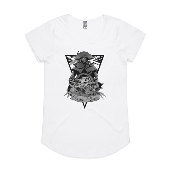 OCEAN CHAOS - B/W - Womens Mali Tee Thumbnail