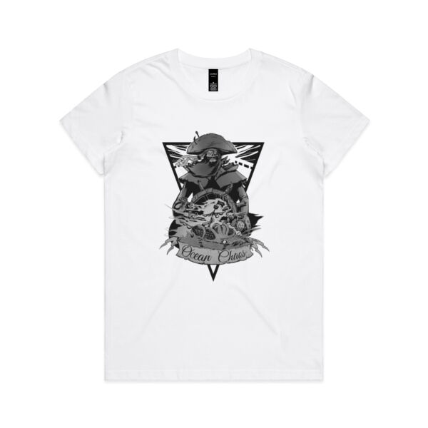 OCEAN CHAOS - B/W - Womens Maple Tee Thumbnail