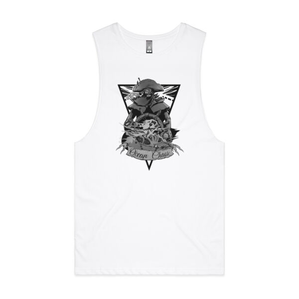 OCEAN CHAOS - B/W - Unisex Barnard Tank Thumbnail