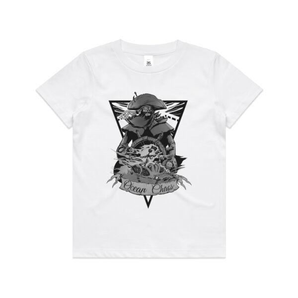 OCEAN CHAOS - B/W - Kids Youth T shirt Thumbnail
