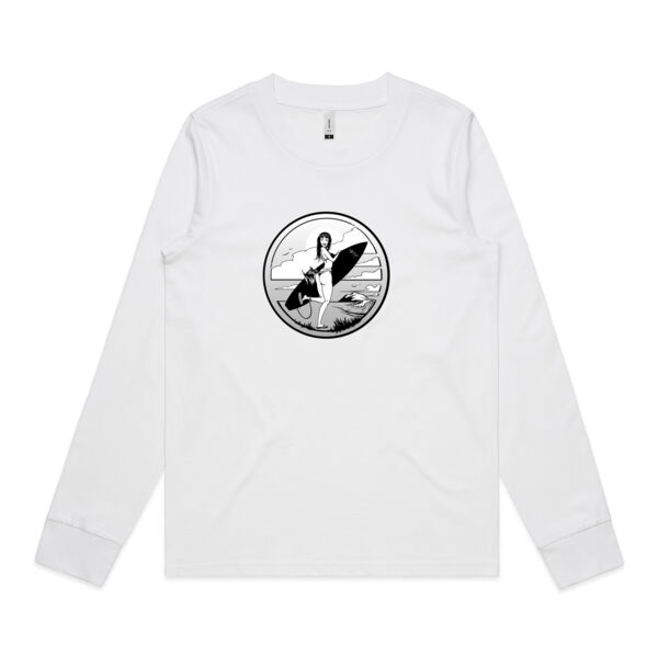 FISHBITES Black'n White - Womens Dice Longsleeve Tee Thumbnail