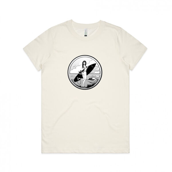 FISHBITES Black'n White - Womens Maple Organic Tee Thumbnail
