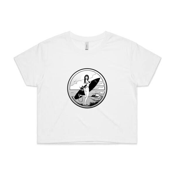 FISHBITES Black'n White - Womens Crop Tee Thumbnail