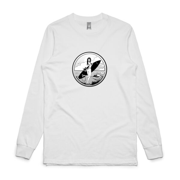 FISHBITES Black'n White - Mens Base Longsleeve Tee Thumbnail