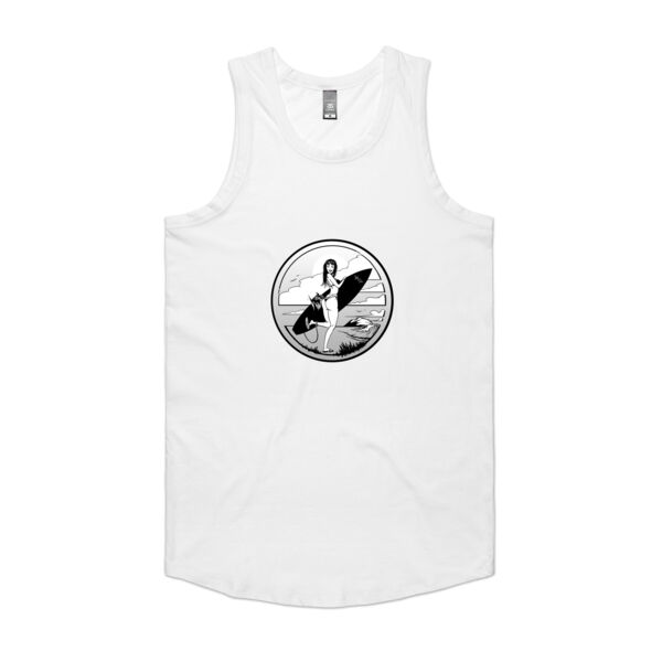 FISHBITES Black'n White - Mens Authentic Singlet Thumbnail